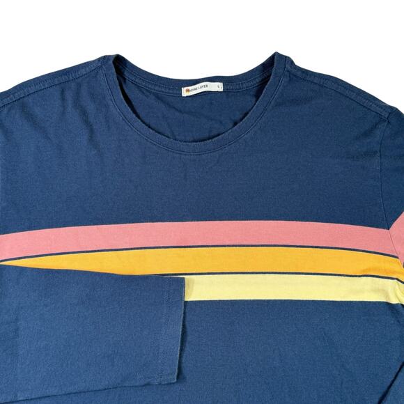 Marine Layer Mens Large Blue Striped Long Sleeve Shir - Picture 2 of 11